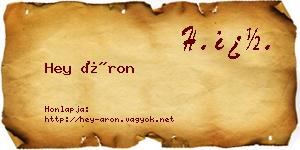 Hey Áron névjegykártya